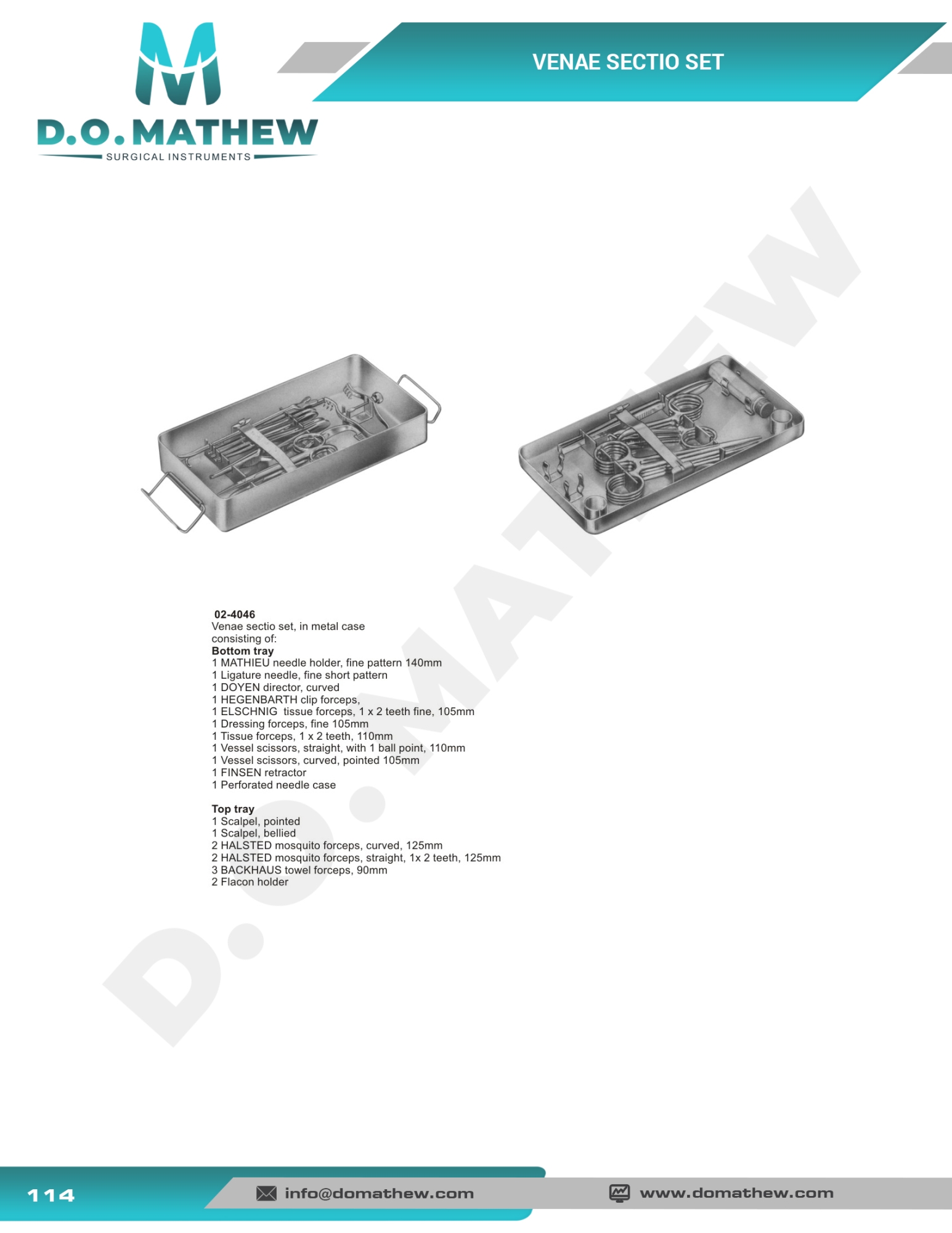 Suture Instruments, Needles, Probes, Applicators, Pocket Instruments Set